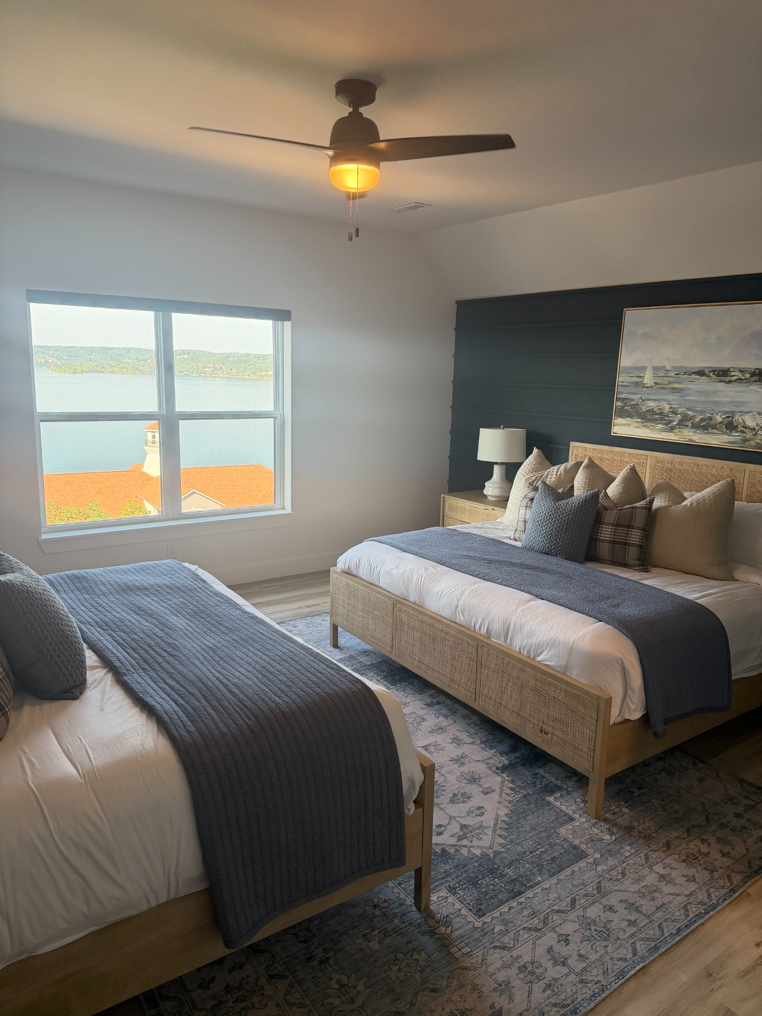 Guest-ready Airbnb bedroom overlooking Table Rock Lake